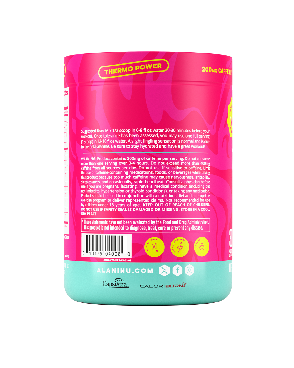 Alani Nu Pre-Workout+ Burn - Dragon Fruit Rush A0 - image 3