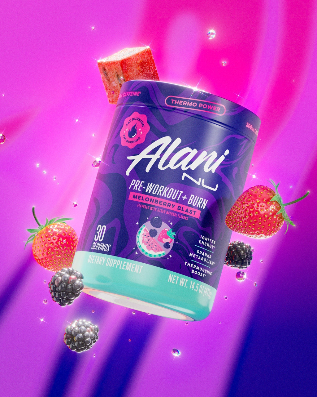 Alani Nu Pre-Workout+ Burn - Melonberry Blast L3 - image 4