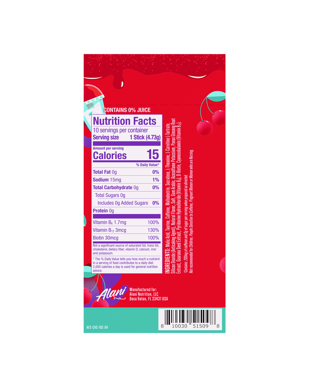 Alani Nu Energy Sticks - Cherry Slush J8 - image 3