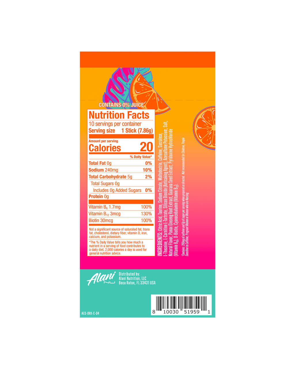 Alani Nu Energy Sticks - Orange Kiss G0 - image 3