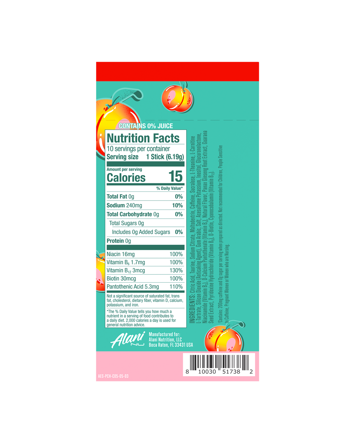 Alani Nu Energy Sticks - Juicy Peach J0 - image 3