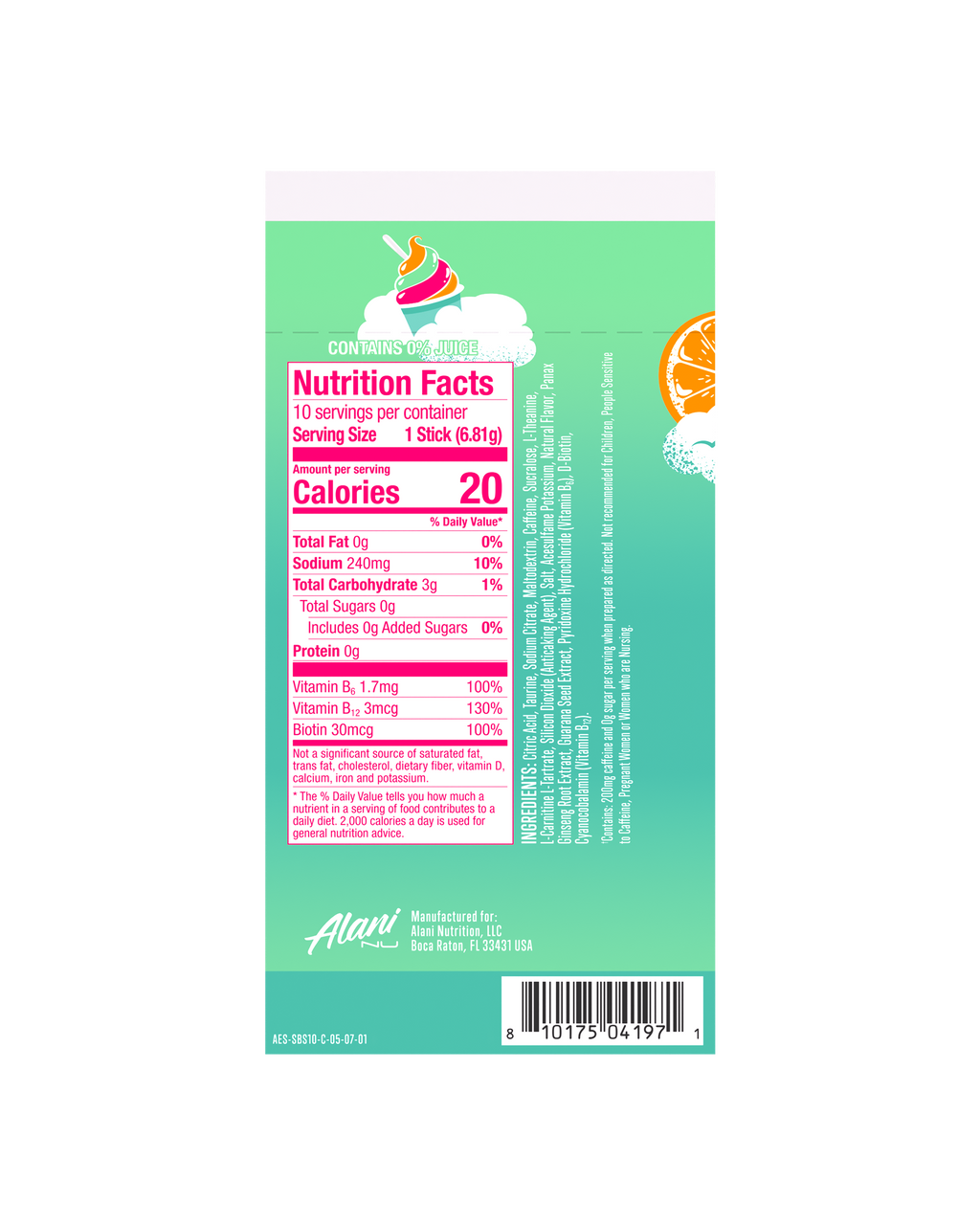 Alani Nu Energy Sticks - Sherbet Swirl L4 - image 3